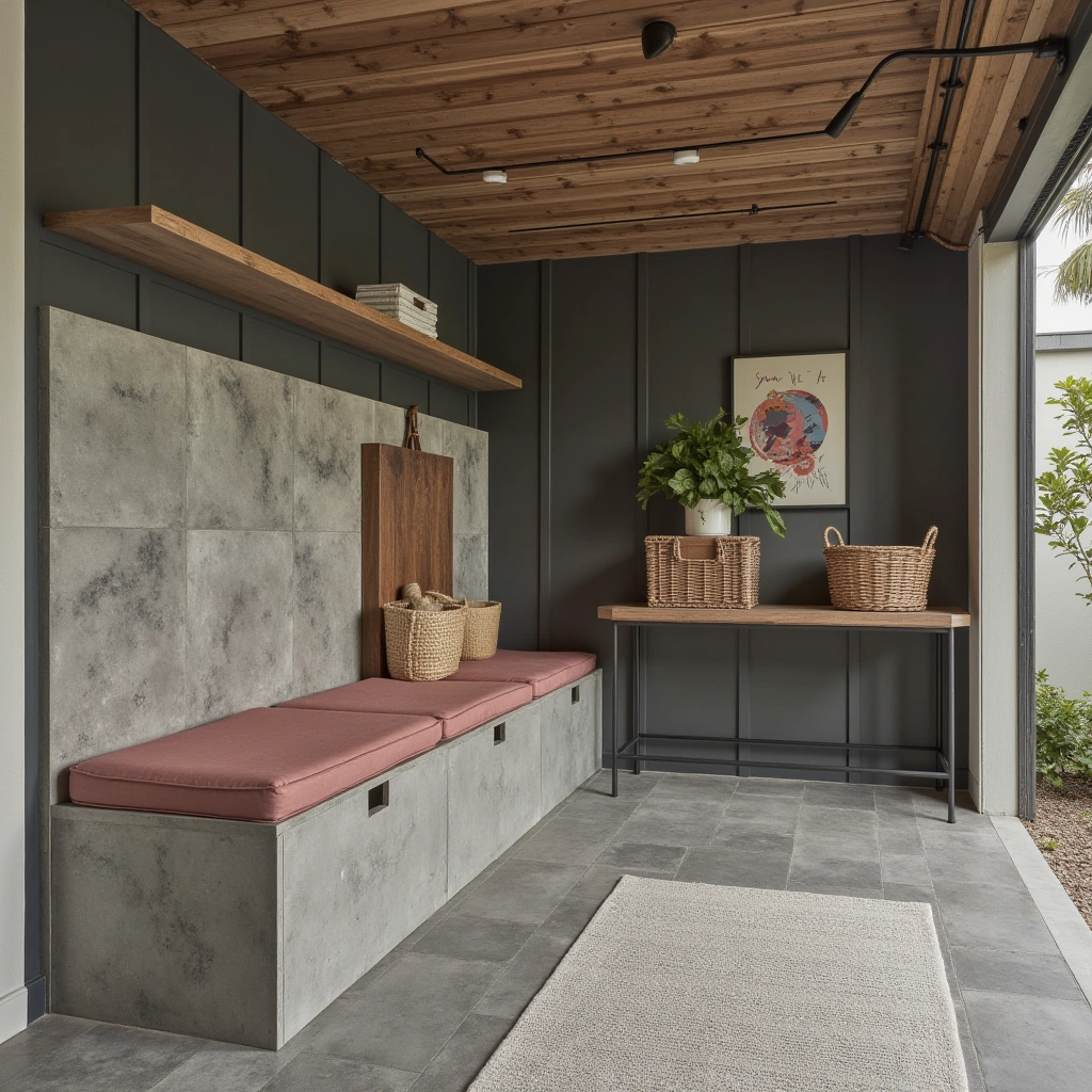 12. Concrete Storage Bench for Industrial Outdoor Spaces