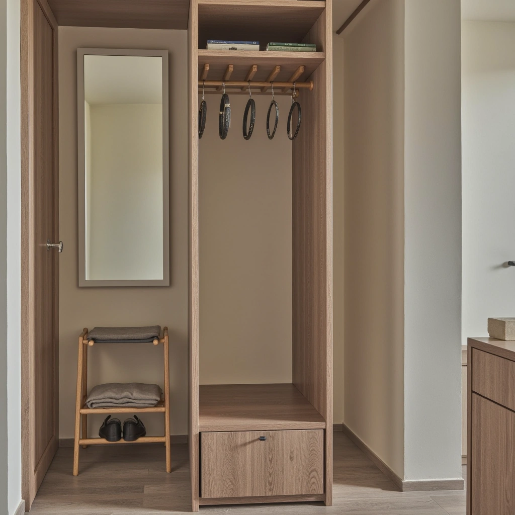 3. Pull-Out Coat Rack Closet