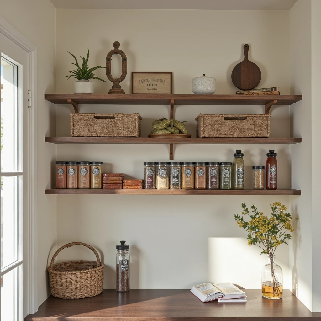 6. Floating Spice Shelves