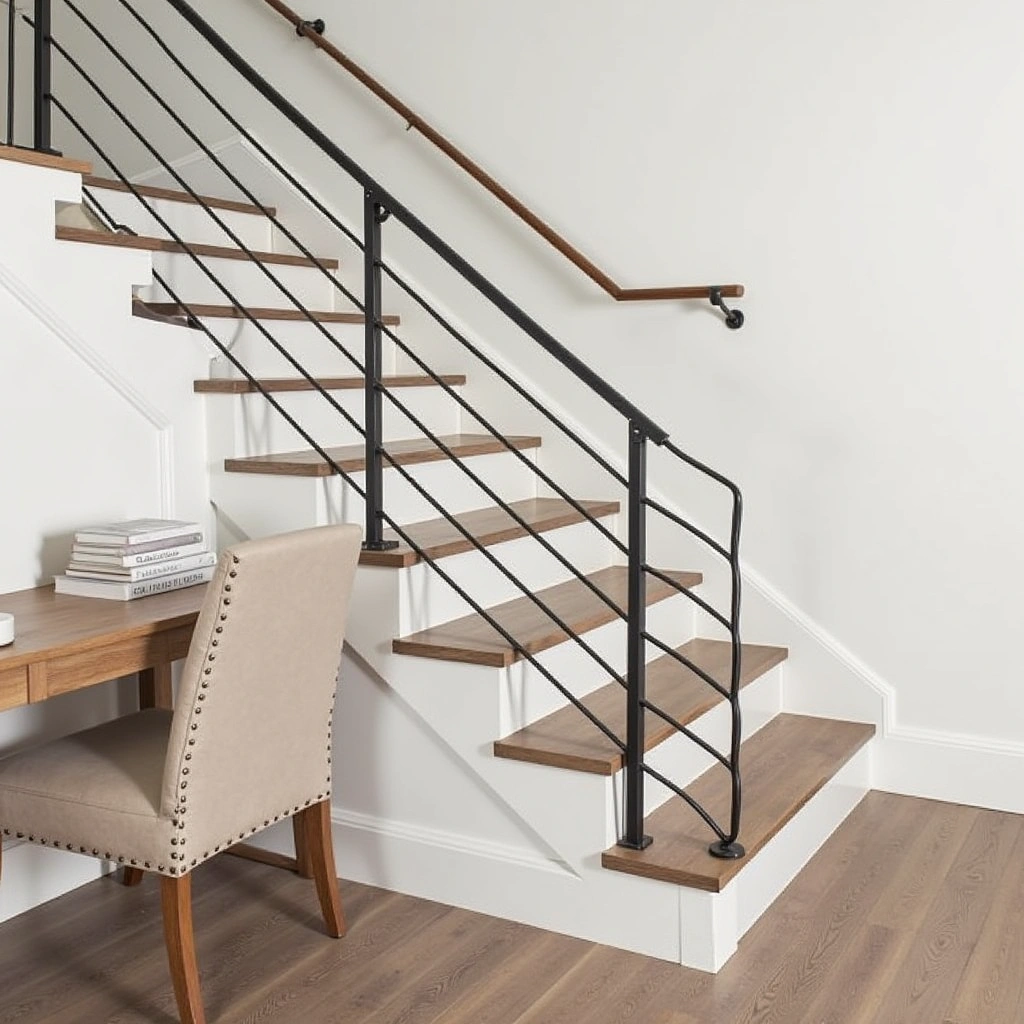 2. Sleek Metal Railings