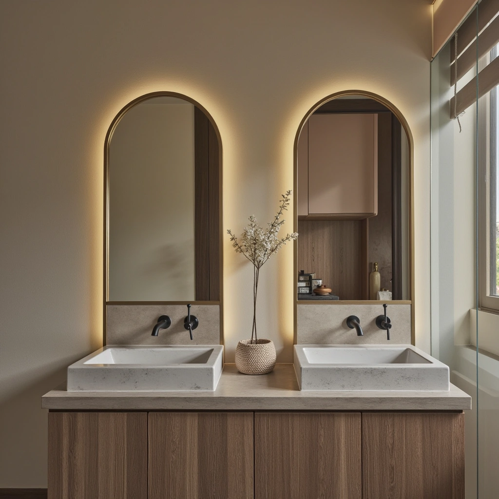 5. Double Vanity Mirrors for Shared Spaces