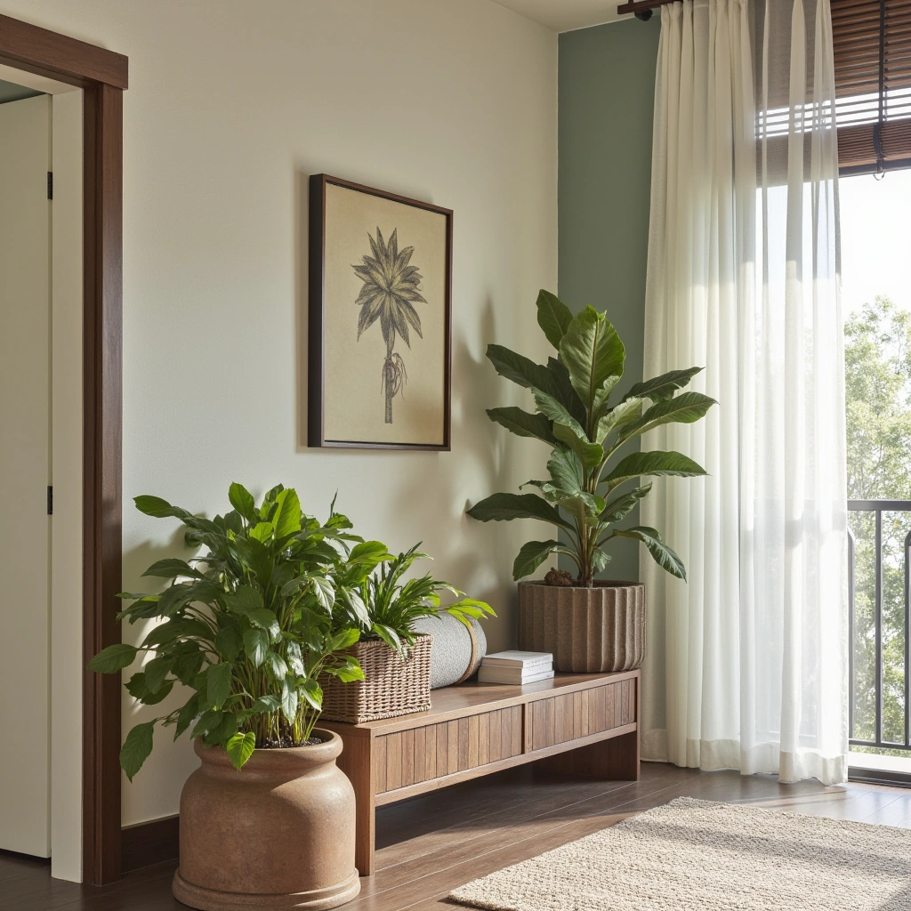 5. Corner Plant Stand or Greenery Display