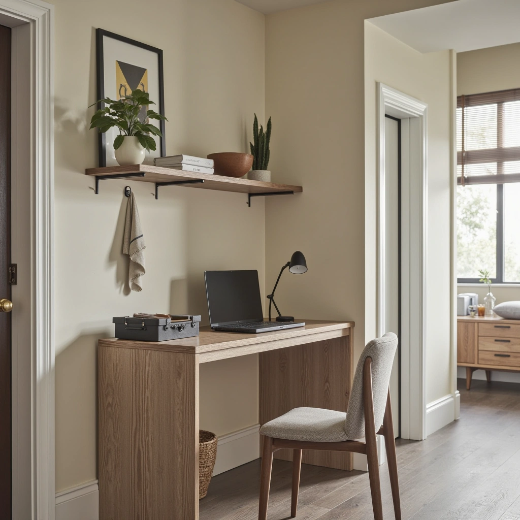 10. Small Corner Desk for Multi-Use Entryway