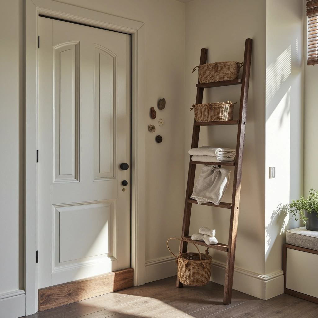 12. Decorative Ladder for Storage and Style