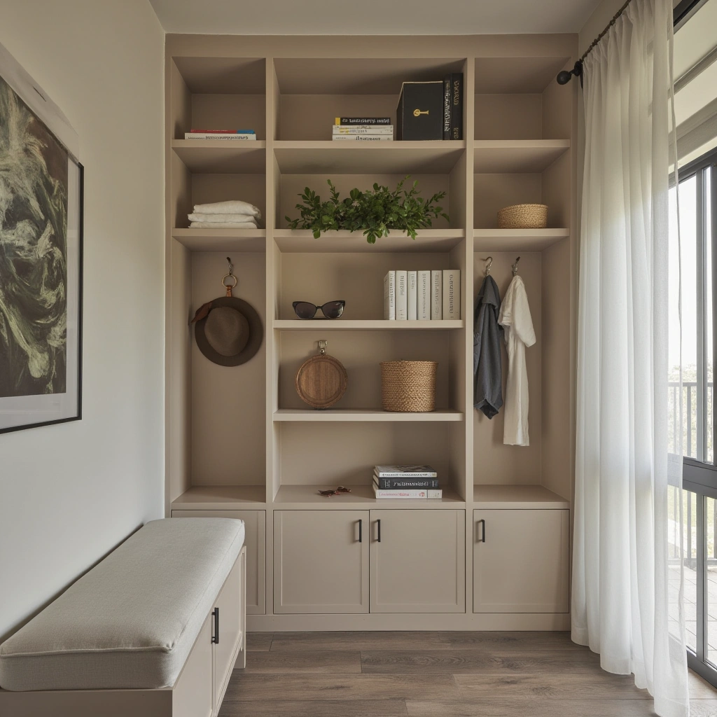 13. Built-in Corner Shelving for Seamless Design