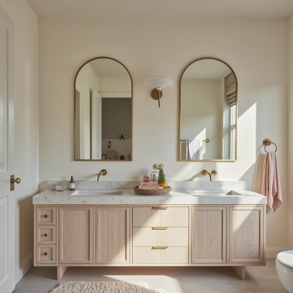 3. Gold or Brass Arched Mirror for Glamour