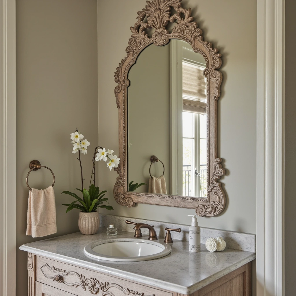 5. Ornate Vintage Arched Mirror