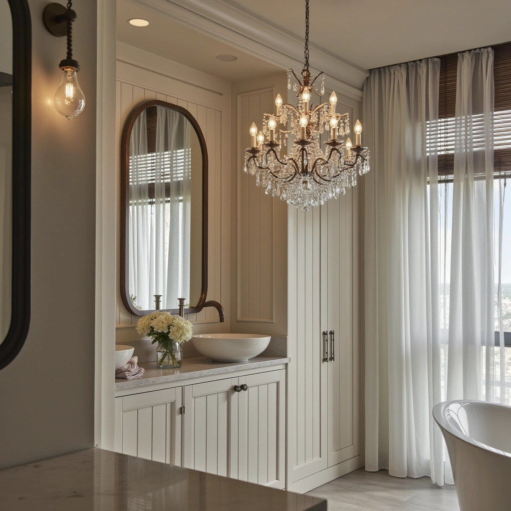 3. Chandeliers for Glamorous Bathroom Ambiance