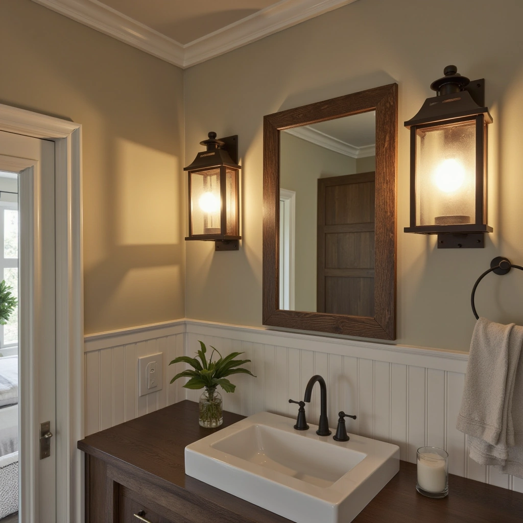 12. Rustic Lantern-Style Fixtures for Cozy Charm