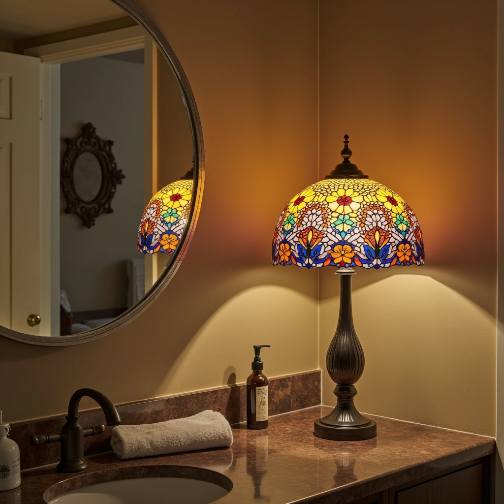 9. Tiffany-Style Stained Glass Lamps: Colorful Vintage Art