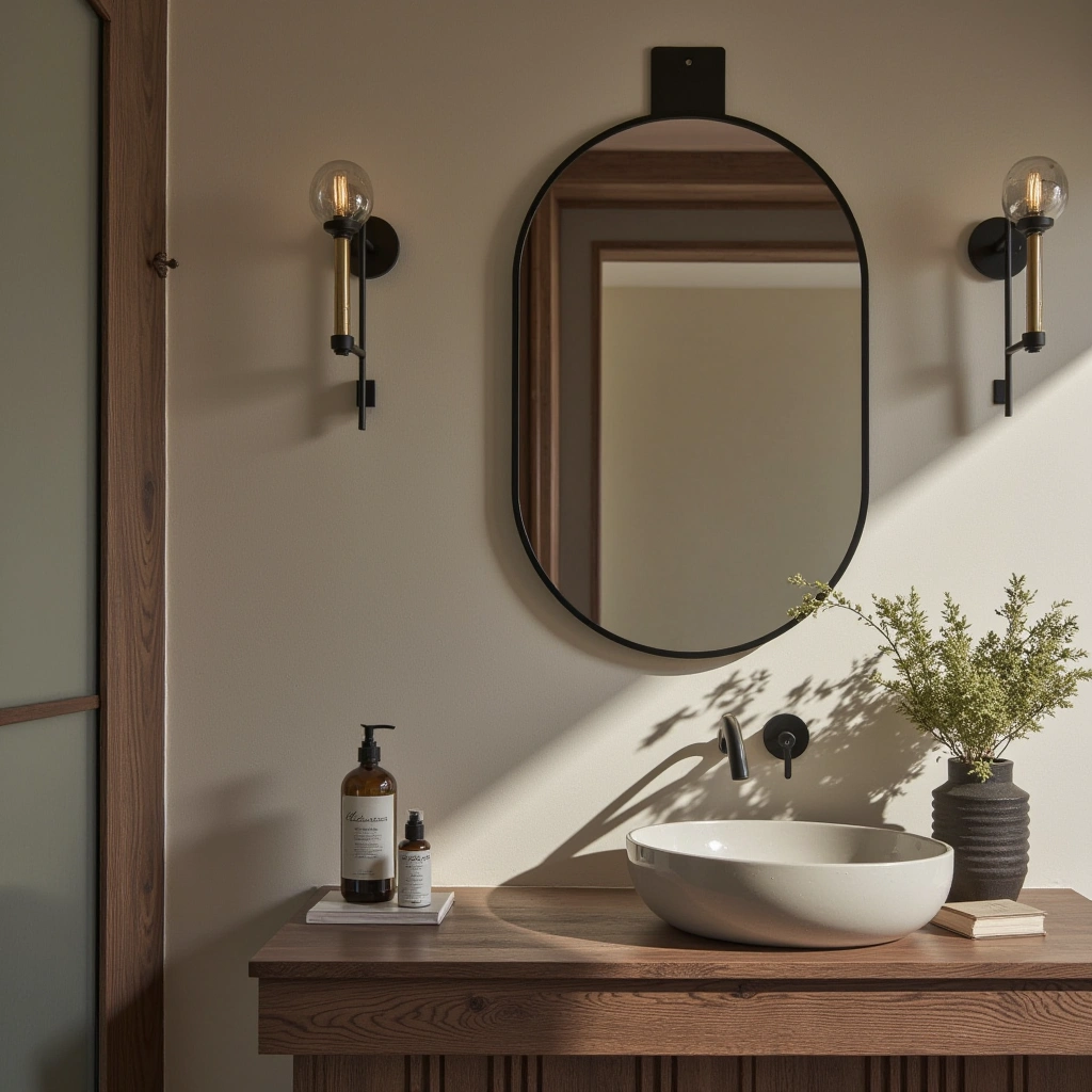 10. Rustic Wood-Accented Fixtures: Earthy Vintage Warmth