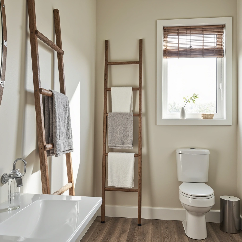4. Ladder-Style Towel Rack