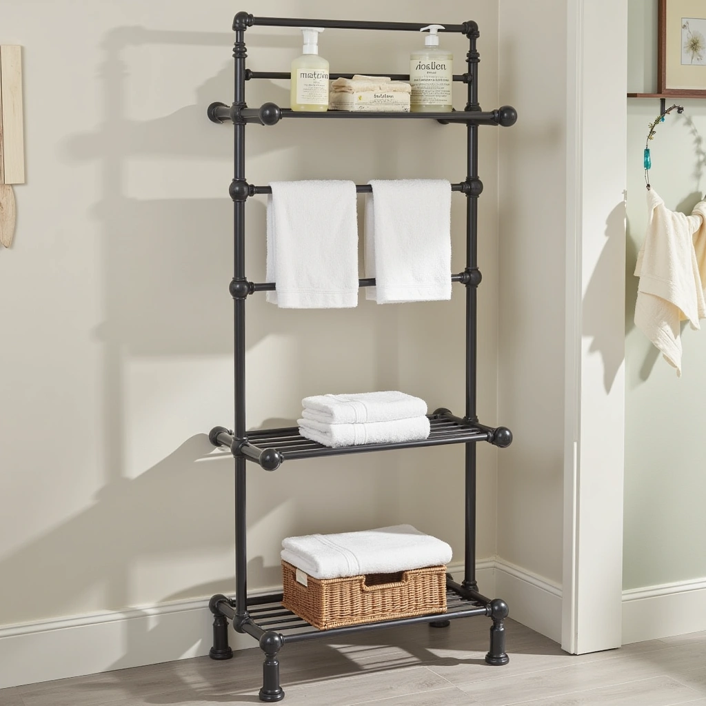 8. Multi-Tiered Towel Rack