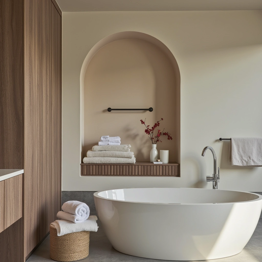 15. Customized Built-In Towel Niche