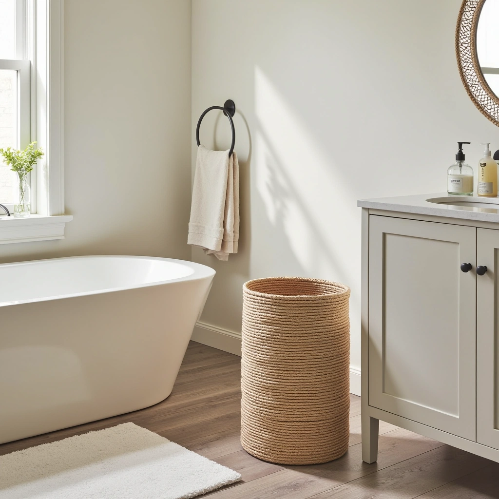 12. Seagrass Woven Trash Can