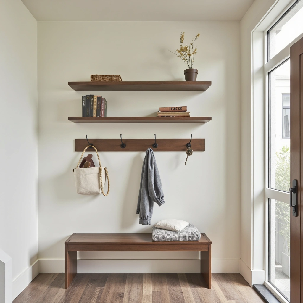 1. Floating Shelves for a Clutter-Free Entryway