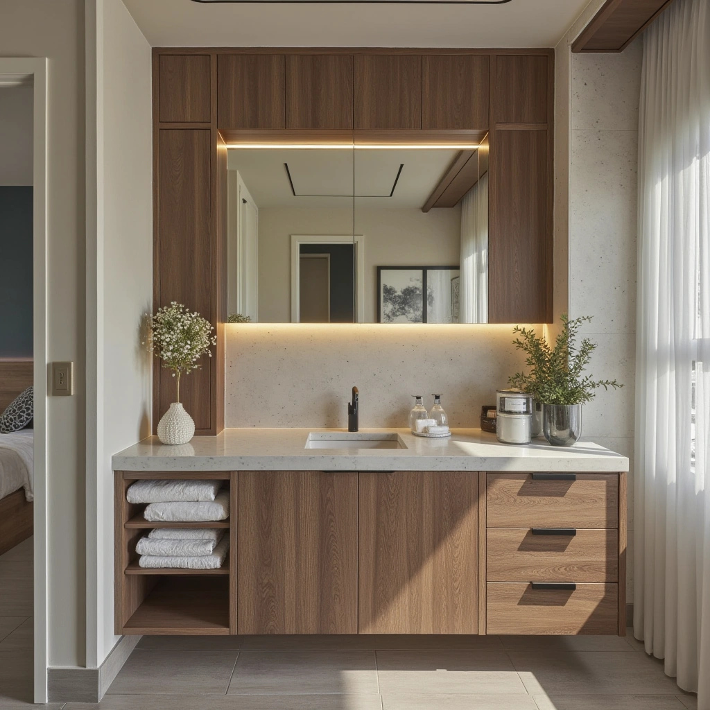 6. Opt for Vanity Cabinets with Built-In Storage Features