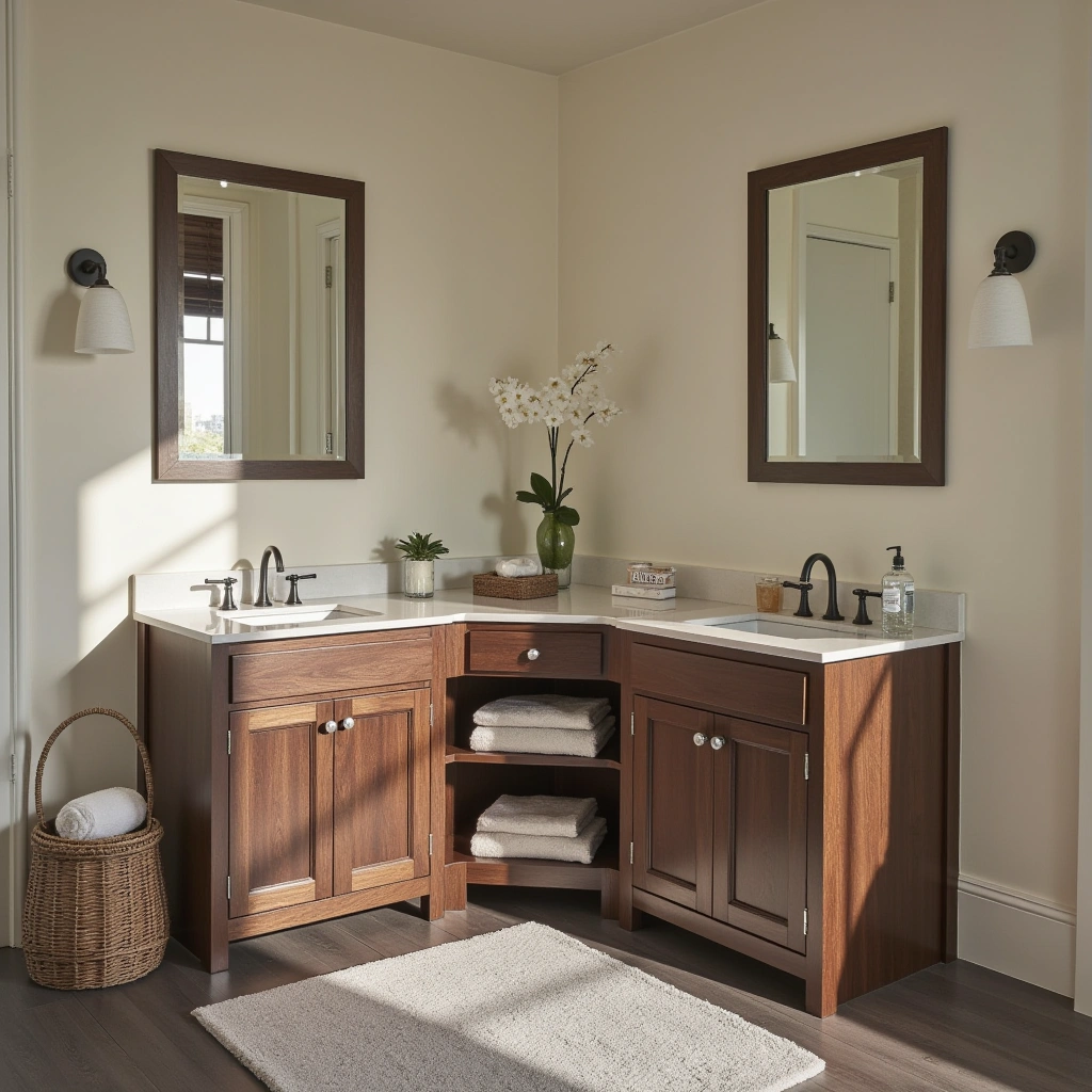 5. Double Sink Corner Vanity