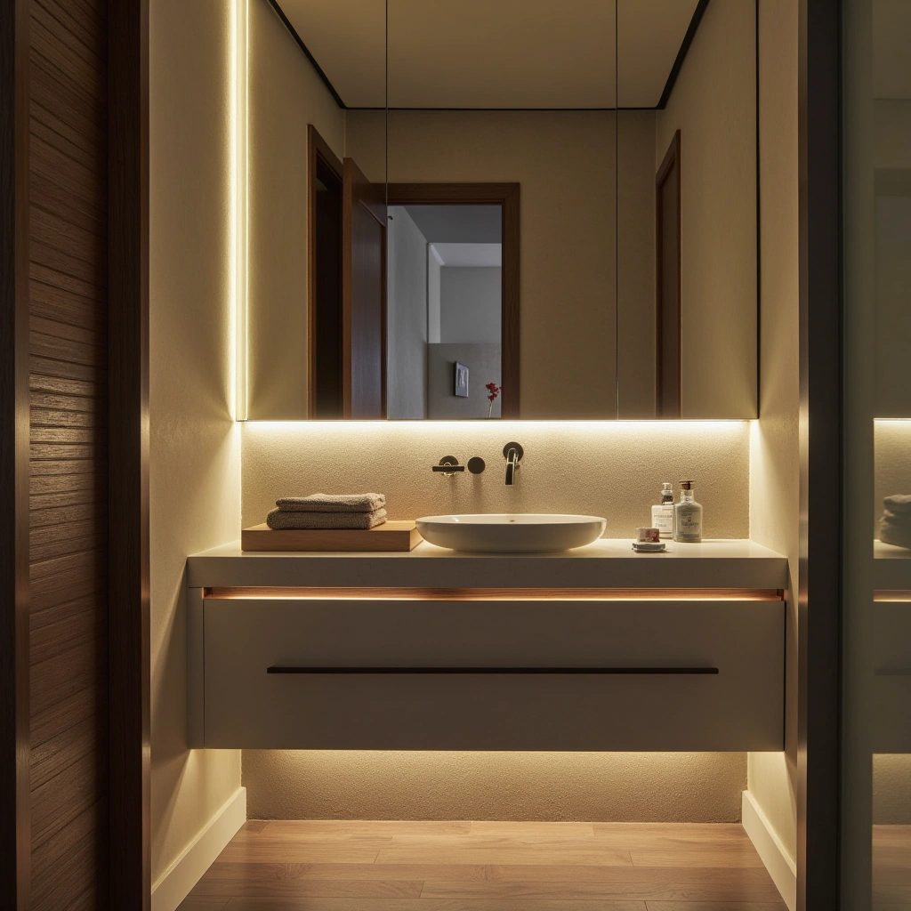 11. Corner Vanity with LED Lighting