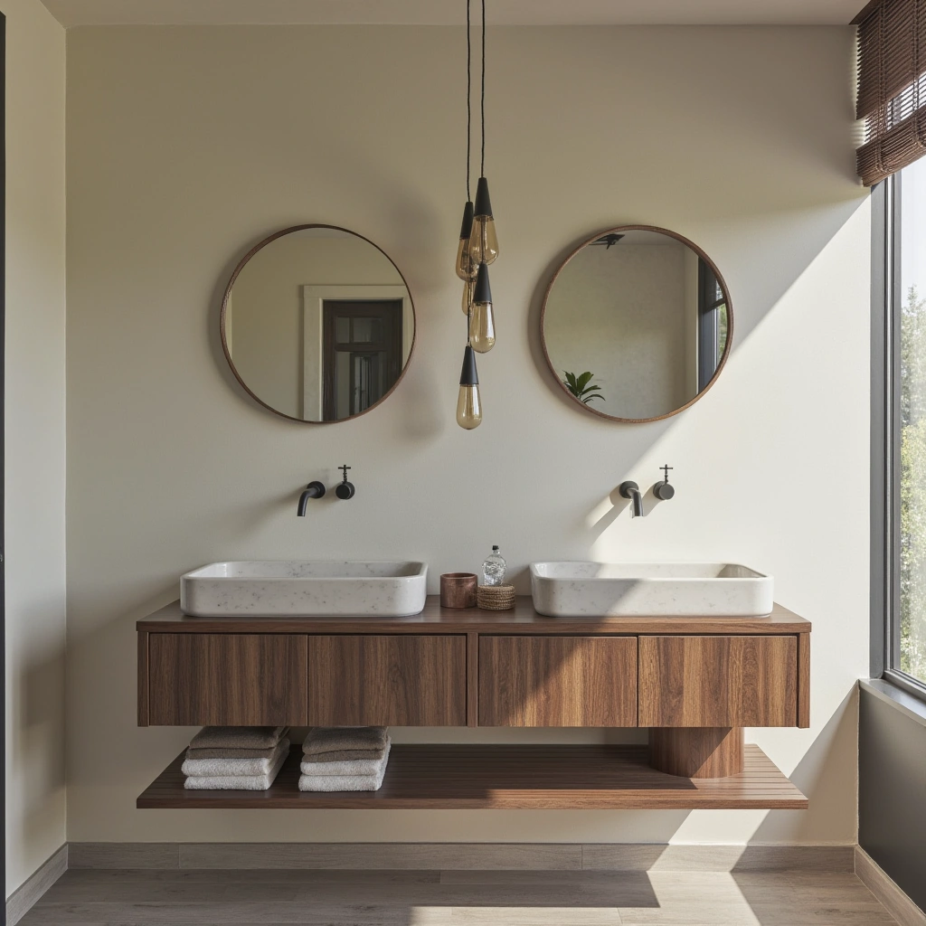 1. Floating Double Sink Vanity: Sleek and Modern
