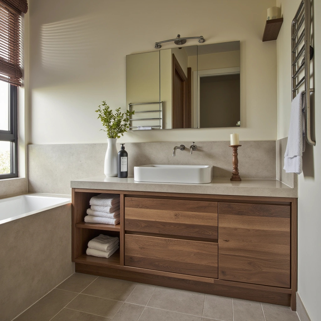 14. Eco-Friendly Double Sink Vanity with Sustainable Materials: Green Living