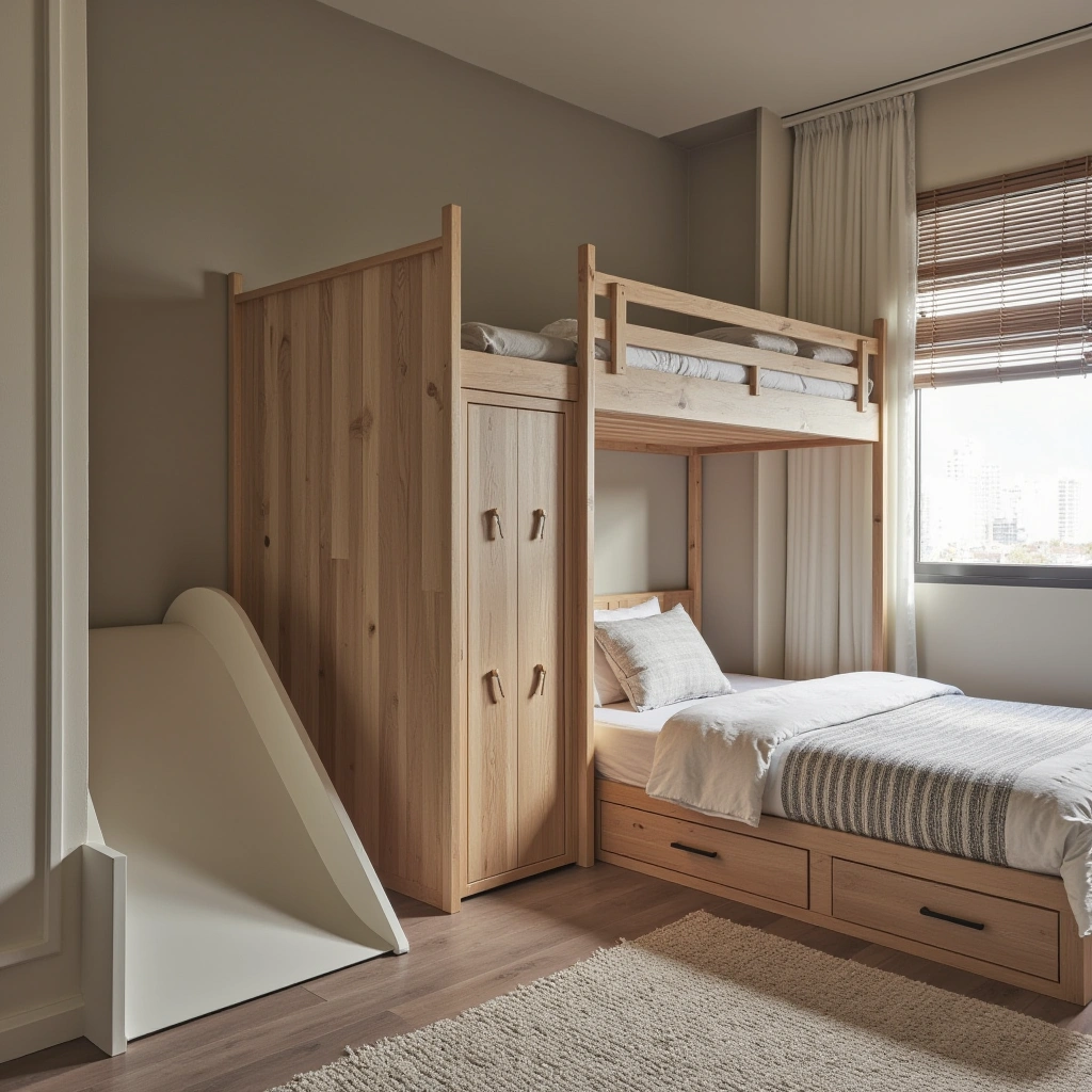 5. Loft Bed with Slide for Playful Kids’ Rooms