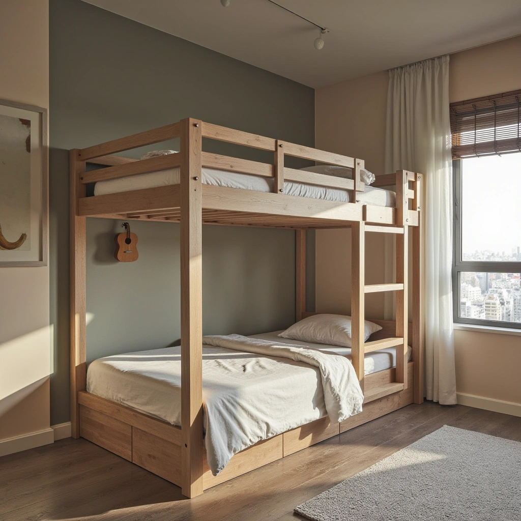 7. Bunk-Style Loft Bed for Shared Rooms