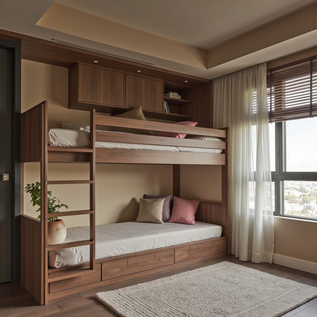 8. Loft Bed with Cozy Lounge Below