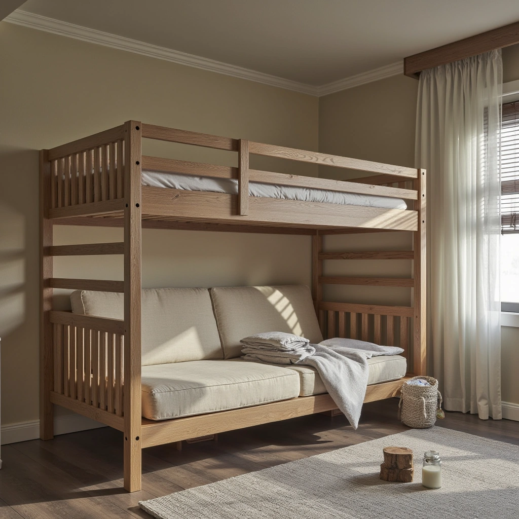 15. Loft Bed with Futon Below