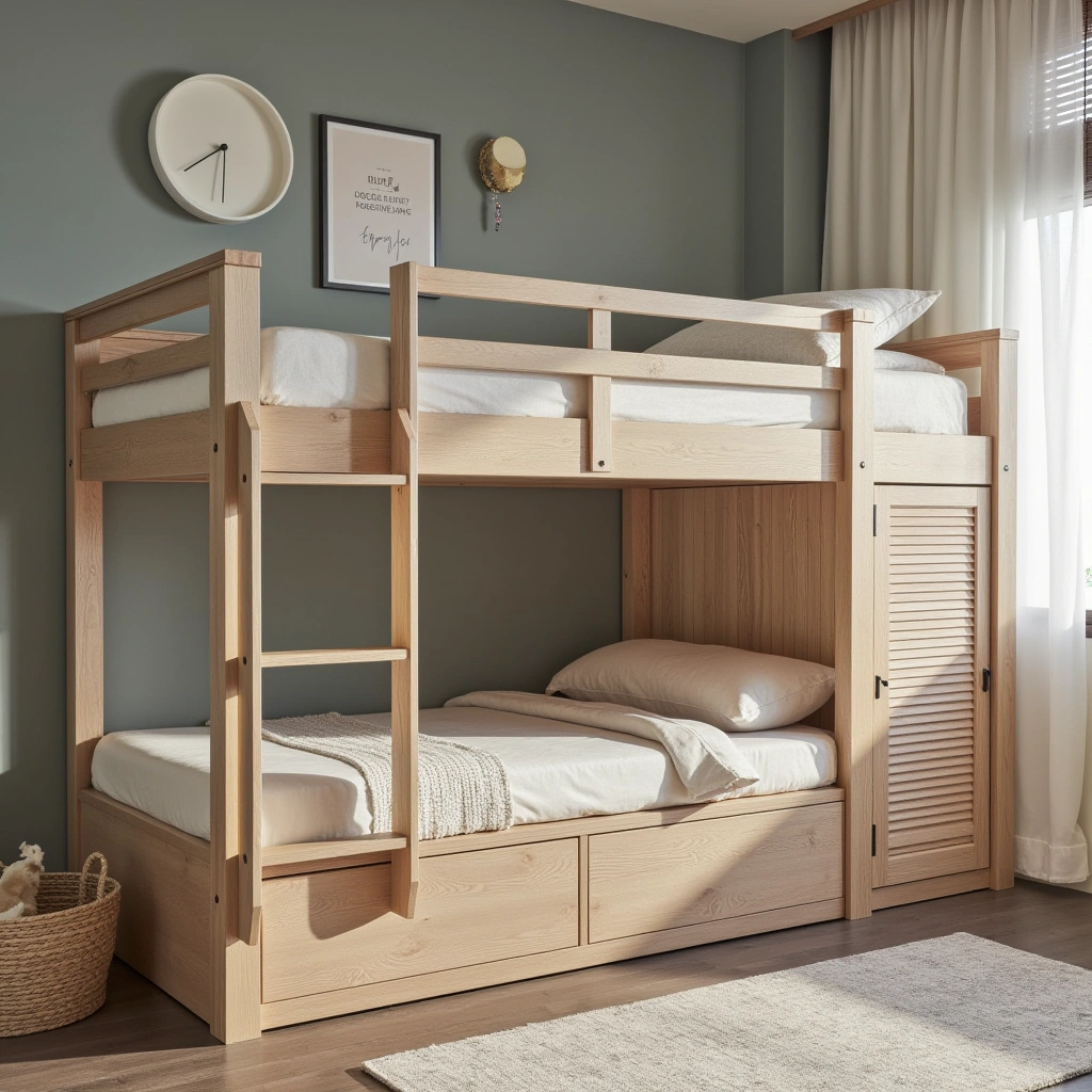 17. Loft Bed with Storage Bench