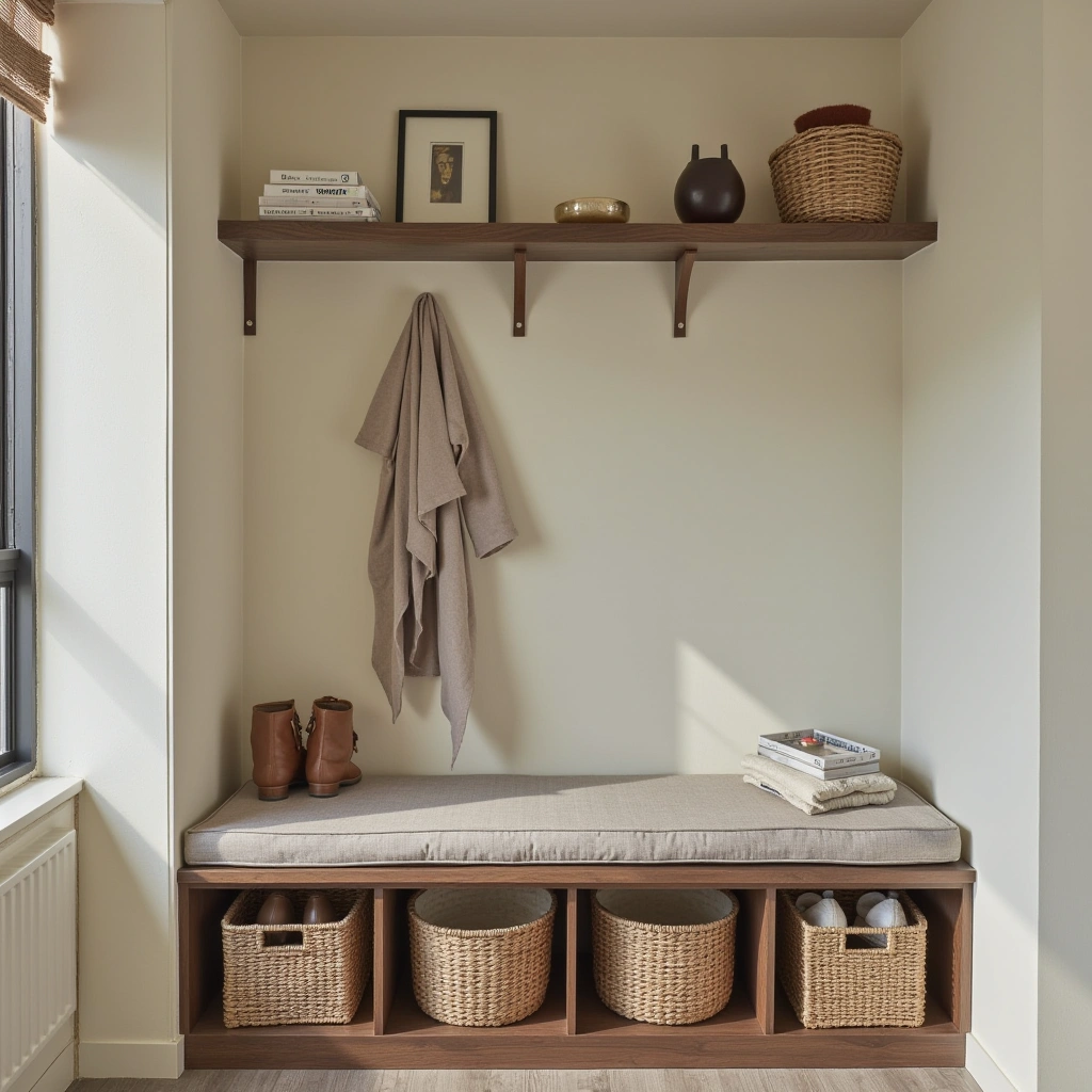 1. Cozy Bench and Shoe Storage
