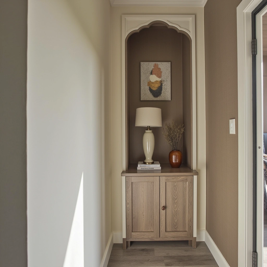 3. Built-In Corner Cabinet with Display Space