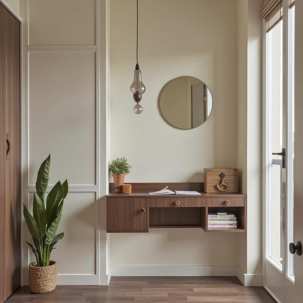 12. Wall-Mounted Floating Desk for Quick Tasks