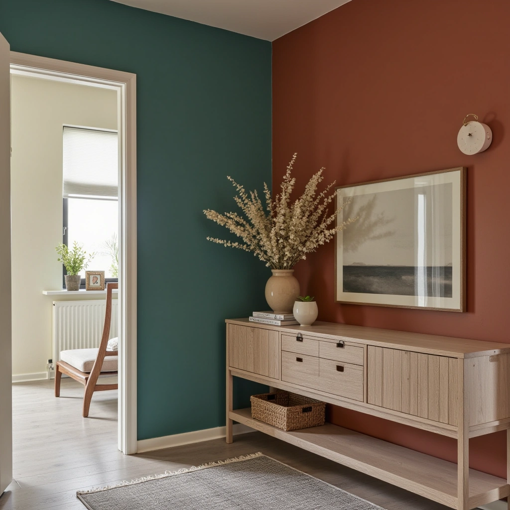 14. Bold Color Accent Wall in the Corner