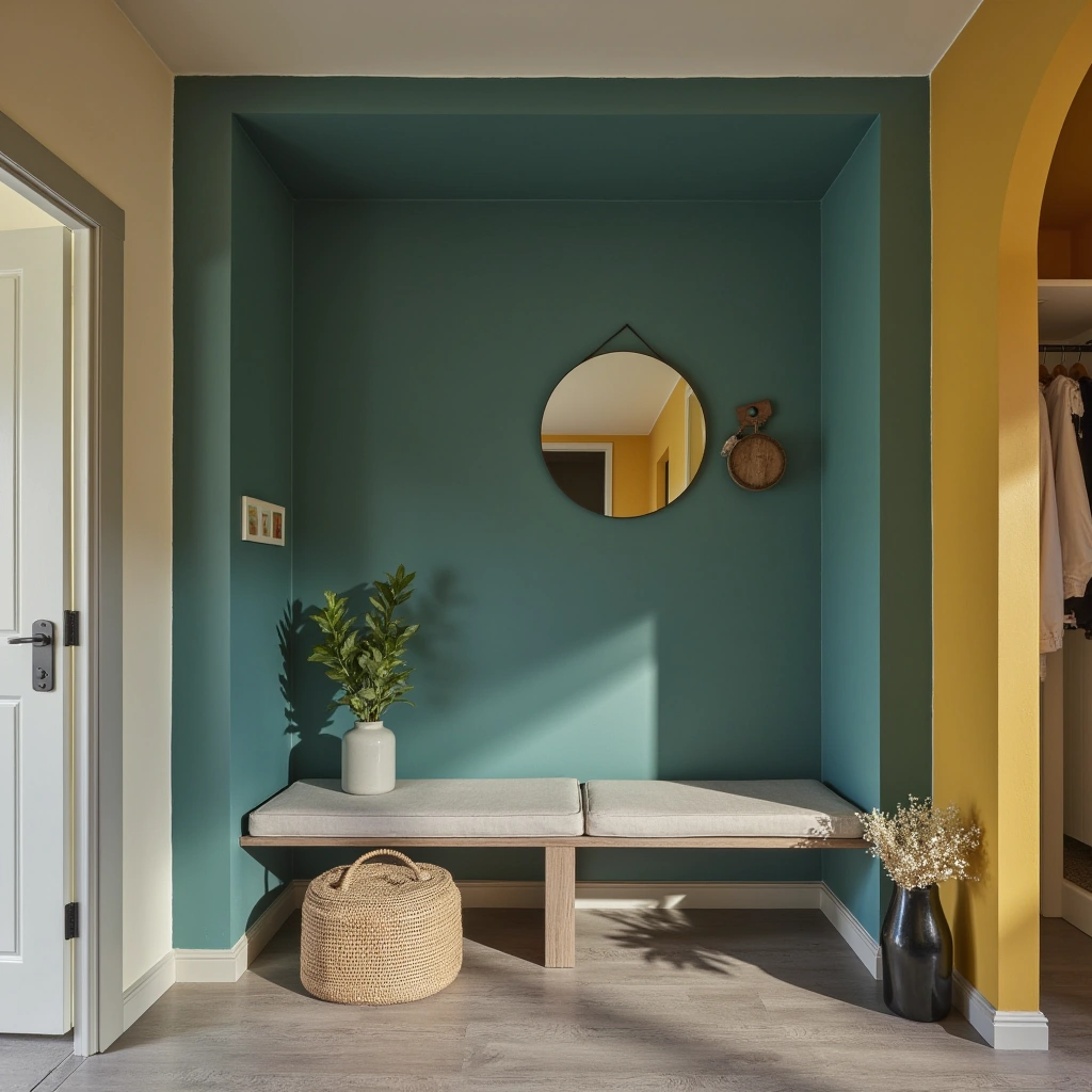 6. Bold Color Pop Entryway