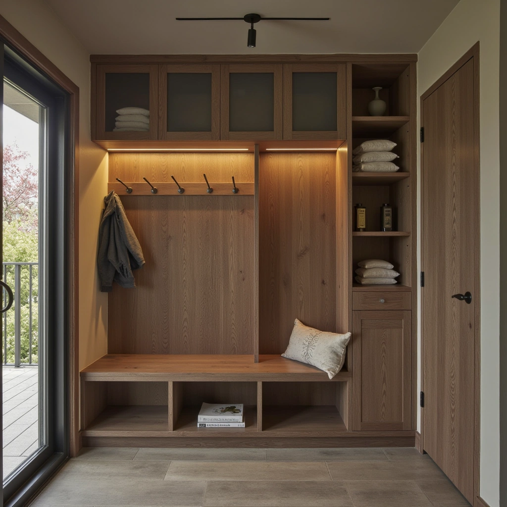 7. Mudroom with Layered Lighting