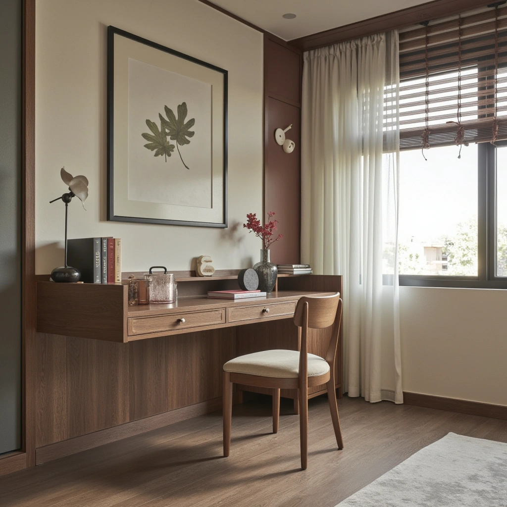 13. Floating Dining Table with Integrated Desk