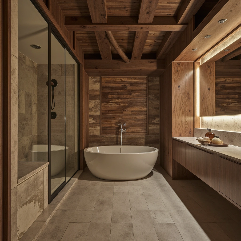 2. Rustic Charm Basement Bathroom