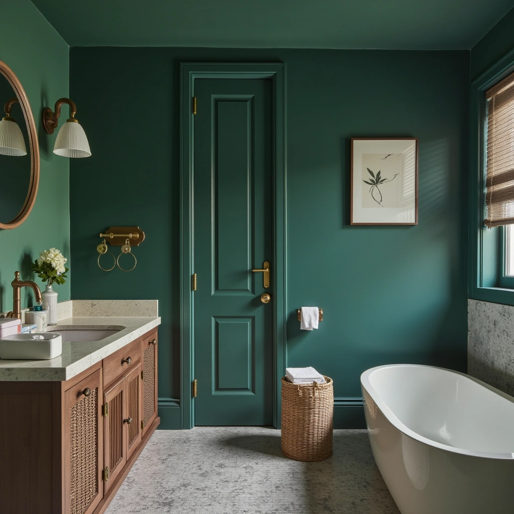 5. Bold and Colorful Basement Bathroom