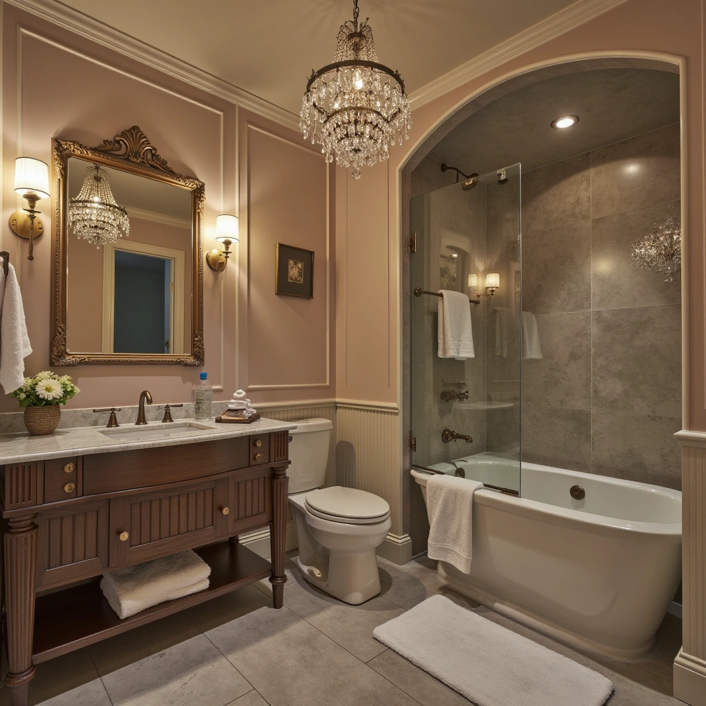 7. Vintage Glam Basement Bathroom
