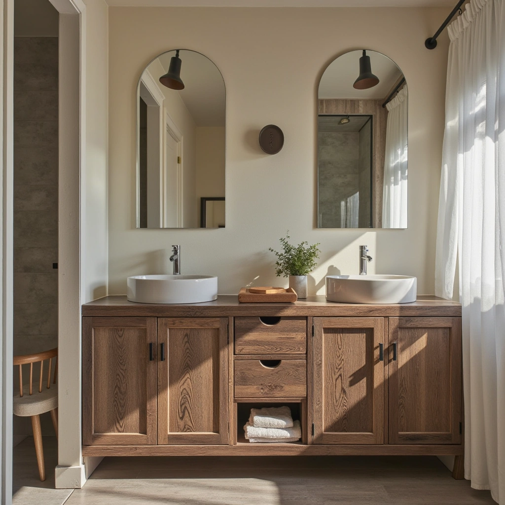 3. Rustic Vanity with Reclaimed Wood