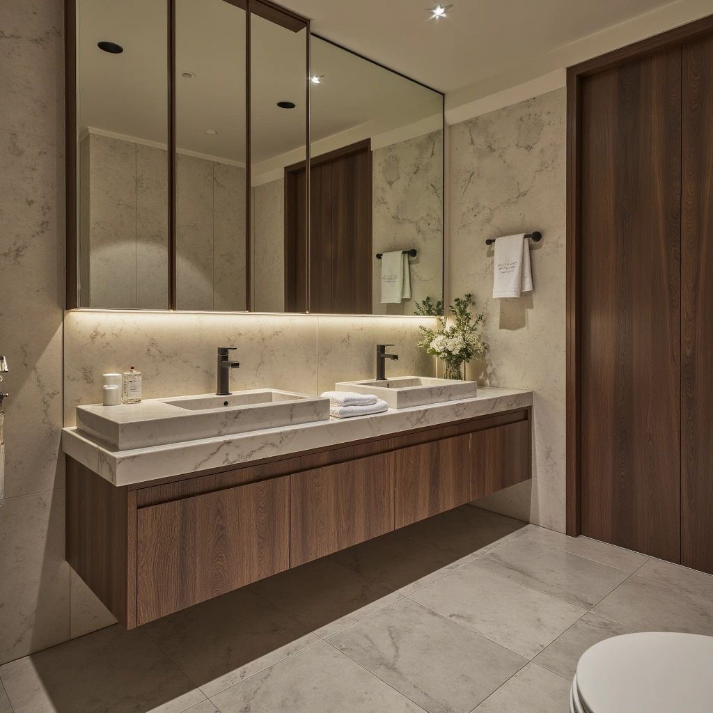 6. Stone Vanity for a Spa-Like Feel