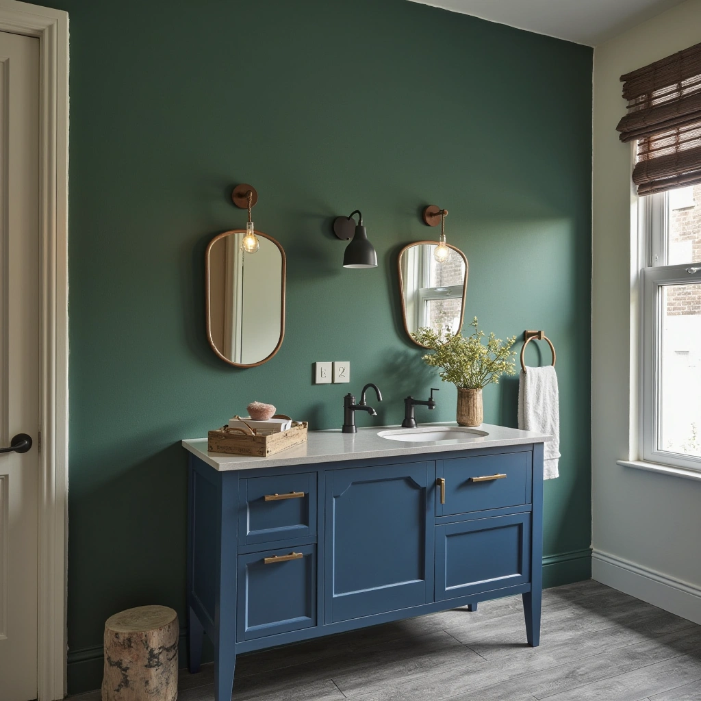 9. Bold Colored Vanity for a Statement Piece