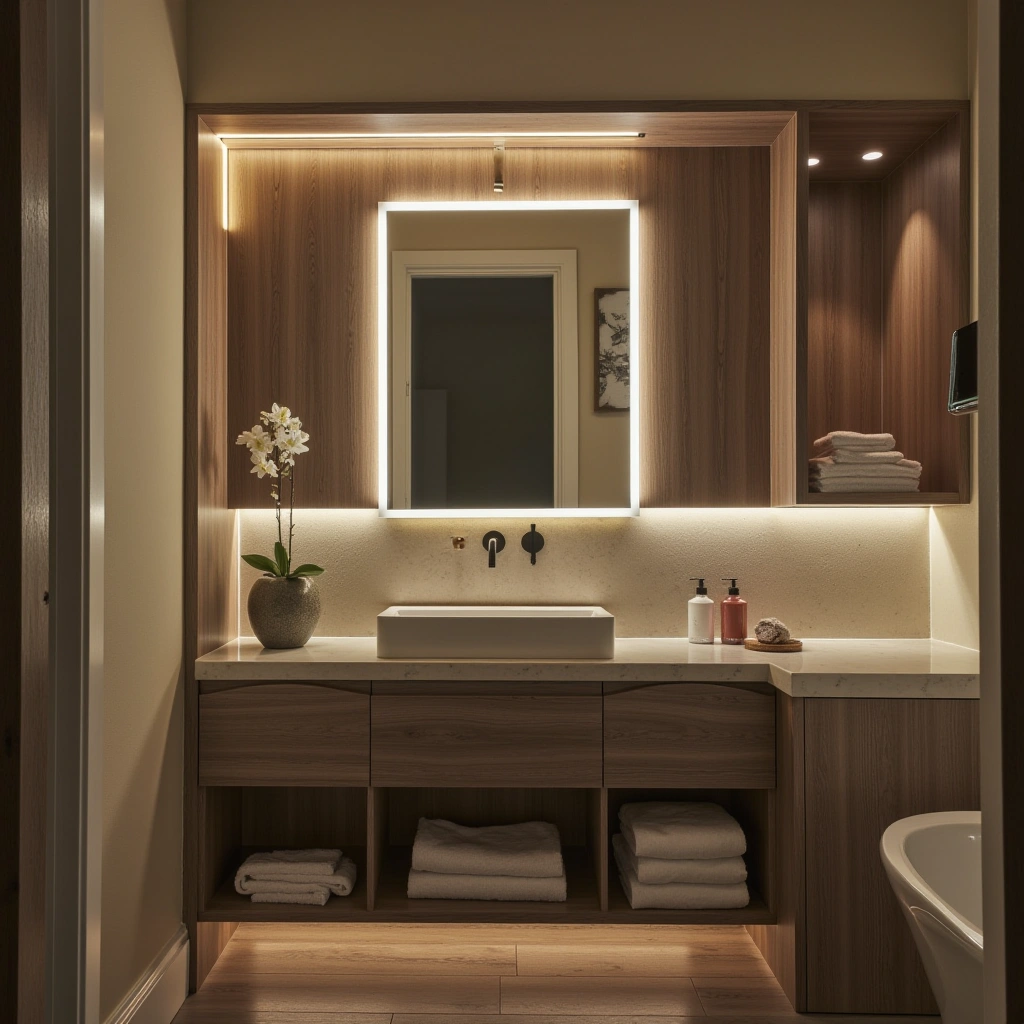 10. Vanity with Integrated LED Lighting