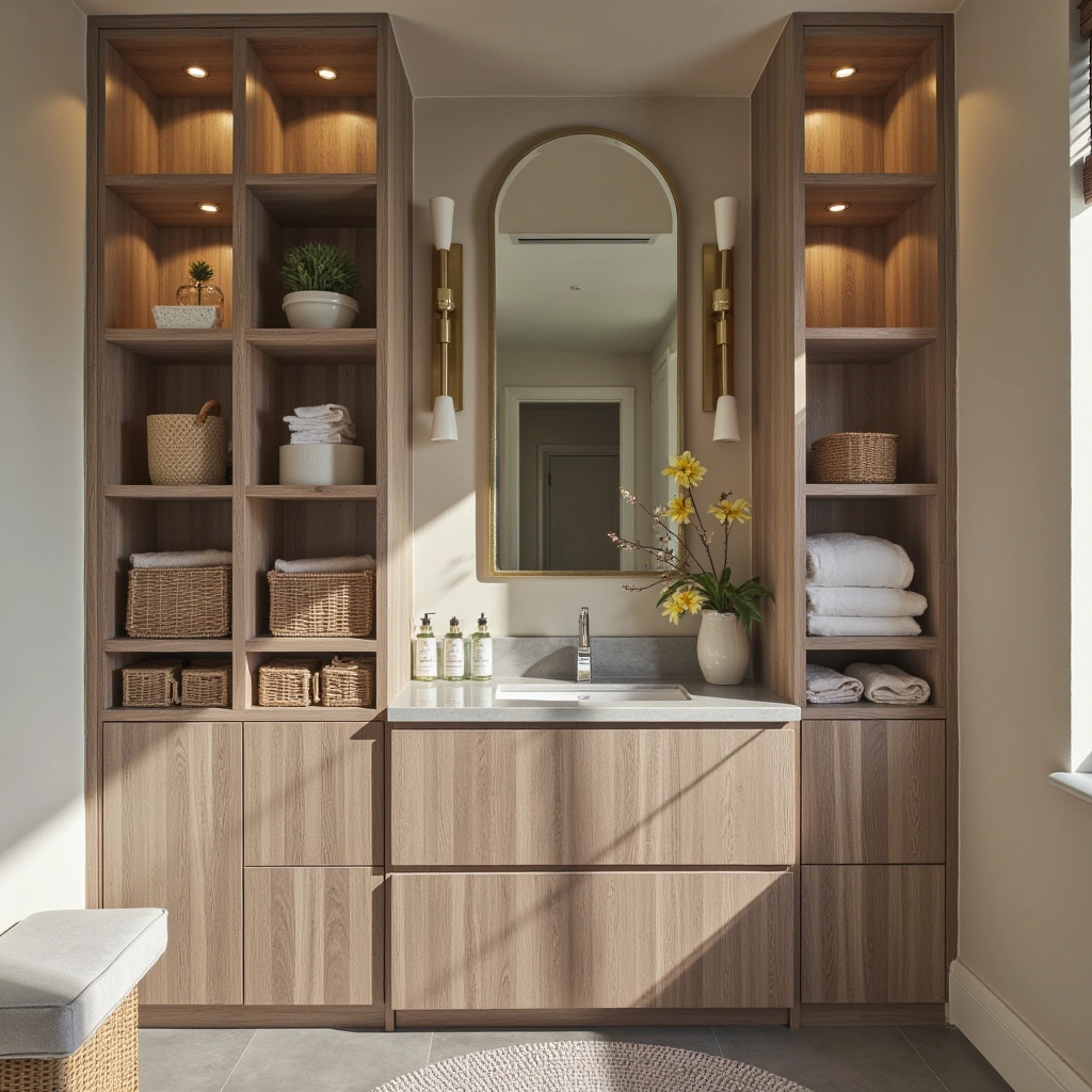 11. Vanity with Open Shelving for Display
