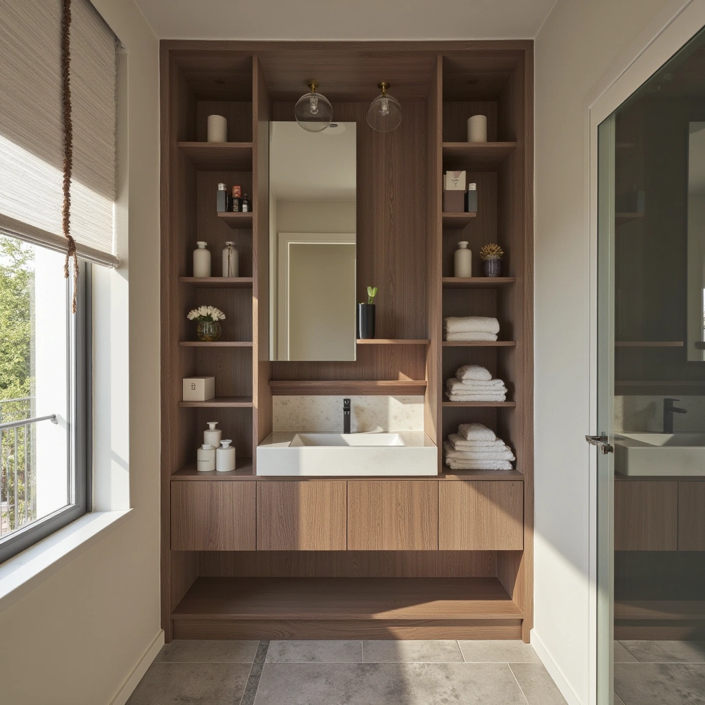 13. Tall Vanity with Vertical Storage