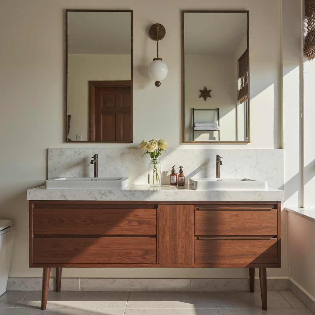 22. Mid-Century Modern Vanity with Clean Curves
