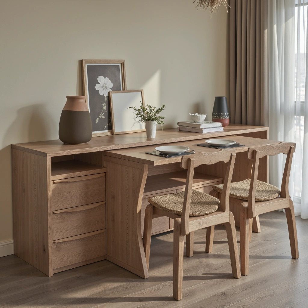 4. Drop-Leaf Table with Built-in Storage
