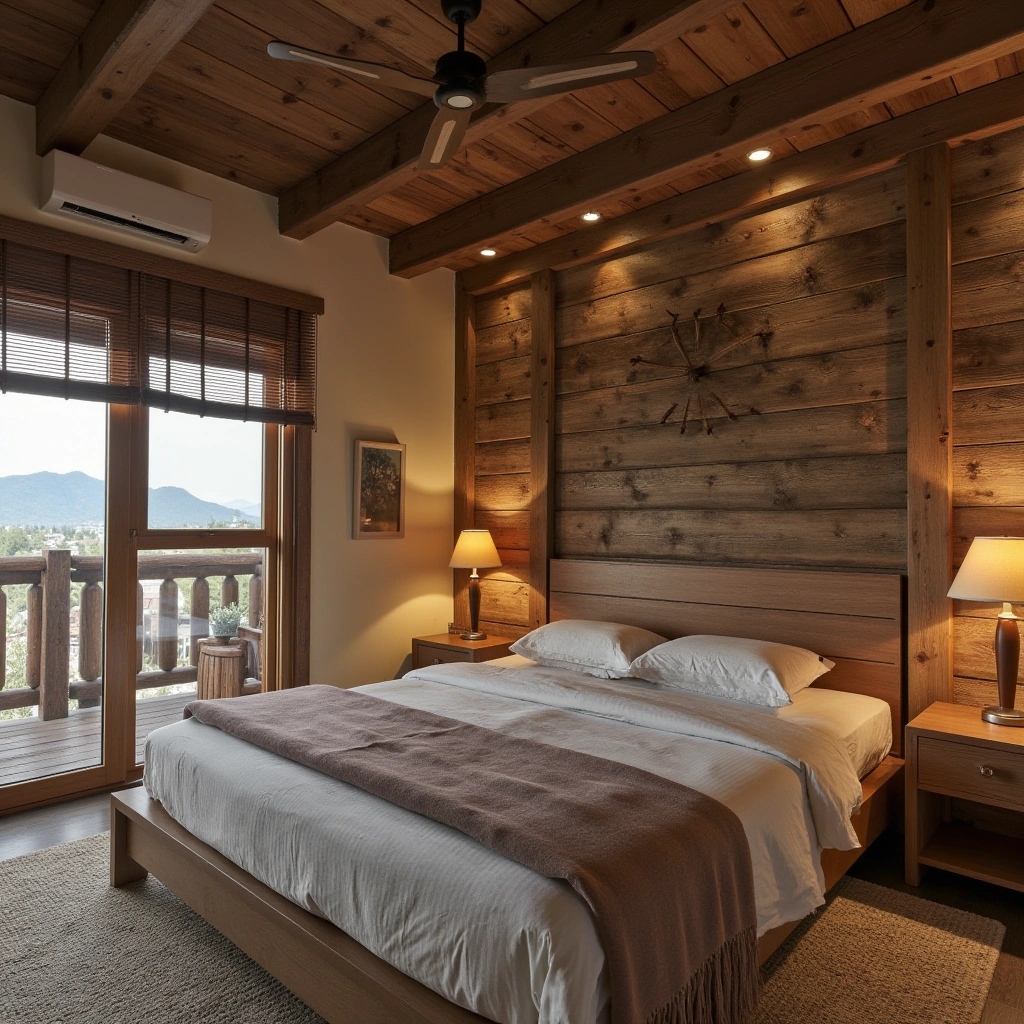 1. Rustic Log Cabin Bedroom