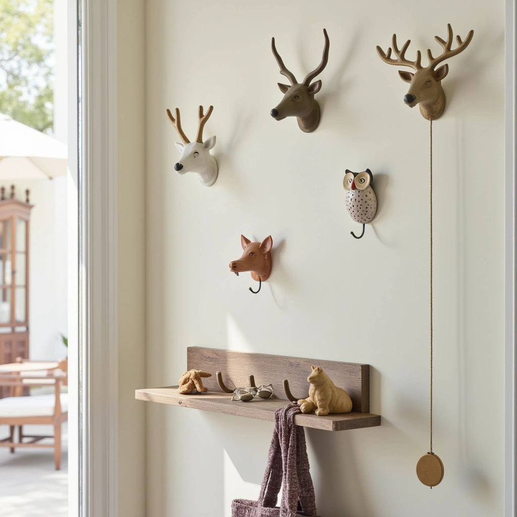 5. Animal-Shaped Hooks for Playful Entryways
